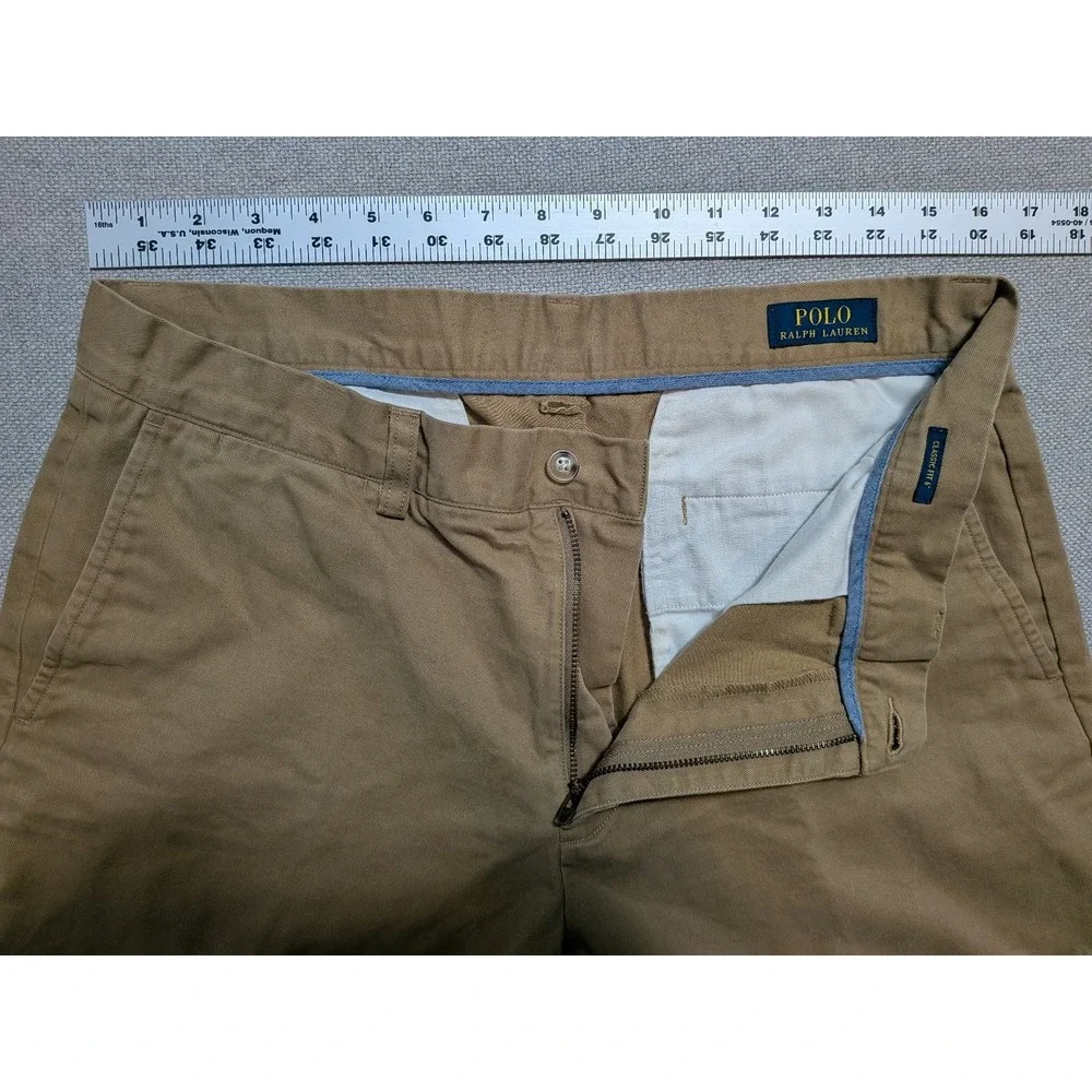 Polo Ralph Lauren Men's Khaki Chino Shorts Size 33 Classic Fit Cotton Summer